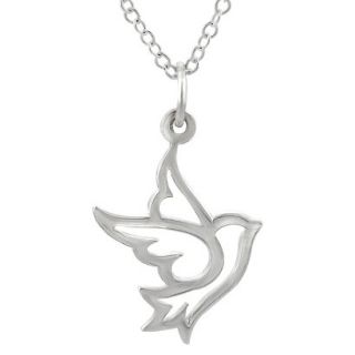 Sterling Silver Dove Necklace   Silver