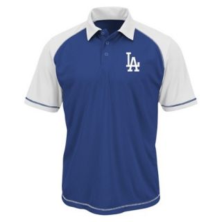 MLB Mens Los Angeles Dodgers Synthetic Polo T Shirt   Blue/White (XXL)