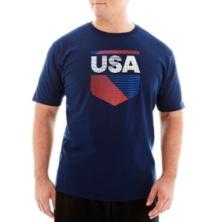 Adidas USA Geo Crest Tee Big and Tall, Collegiate Navy, Mens