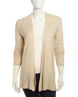 Drop Shoulder Chain Stitched Cardigan, Natural