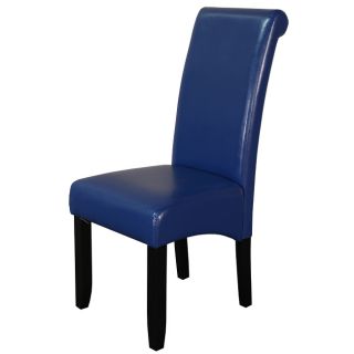 Monsoon Blue Faux Leather Dining Chairs (set Of 2)