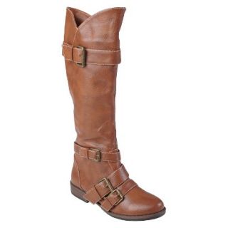 Womens Journee Collection Round Toe Buckle Detail Boots Chestnut  8