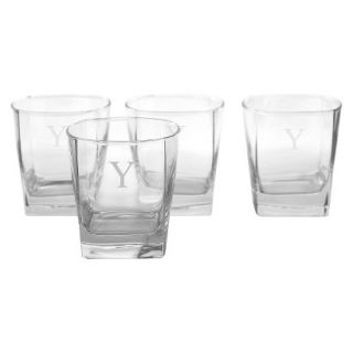 Personalized Monogram Whiskey Glass Set of 4   Y