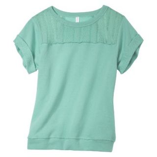 Xhilaration Juniors Short Sleeve Sweatshirt   Green S