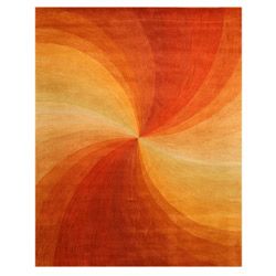 Hand tufted Swirl Red Wool Rug (5 X 8)