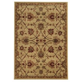 Traditional Floral Beige/ Tan Rug (33 X 55)