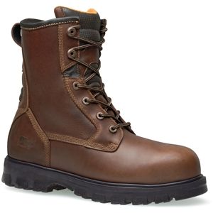 Timberland Mens 8 Inch Boomtown Alloy Safety Toe Brown Boots, Size 7 W   89662