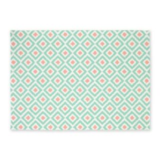  Mint Coral Ikat Pattern 5x7Area Rug