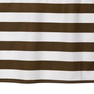 Stripes Printed Crib Skirt   White/Chocolate