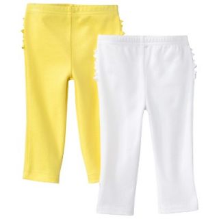 Just One YouMade by Carters Newborn Girls 2 Pack Pant   Yellow/White NB