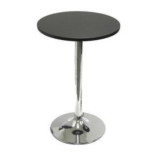 Pub Table Winsome Spectrum Round Tea Table with Metal Base   Black