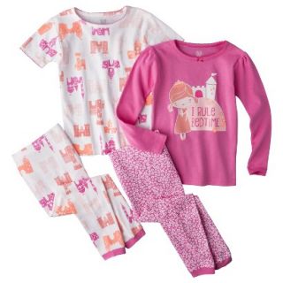 Just One You Made by Carters Girls 4 Piece Princess Pajama Set   Pink 4