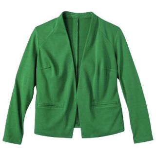 Merona Womens Plus Size Ponte Collarless Jacket   Green 4