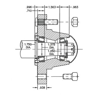 Reliable Ag Hub Assembly   8 Stud, 6000 Lb. Capacity, Fits Item 249, Model 0034