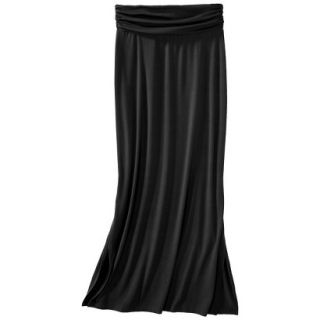 Merona Womens Knit Maxi Skirt w/Ruched Waist   Black   L