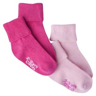 Circo Infant Toddler Girls 2 Pack Casual Socks   Pink 0 6 M
