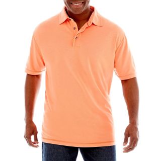 THE FOUNDRY SUPPLY CO. Short Sleeve Slub Polo Shirt Big and Tall, Orange, Mens