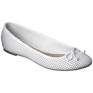 Womens Merona Madeline Ballet Flat   Perforated White 8.5