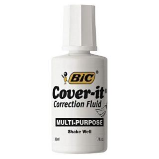 BIC Cover It Correction Fluid, 20 ml Bottle   White (12 Per Set)