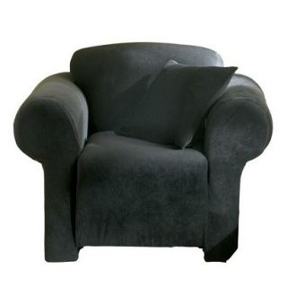 Sure Fit Stretch Pique Chair Slipcover   Black