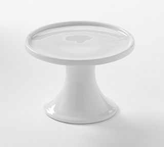 American Metalcraft 4 Round Serving Stand   White Porcelain