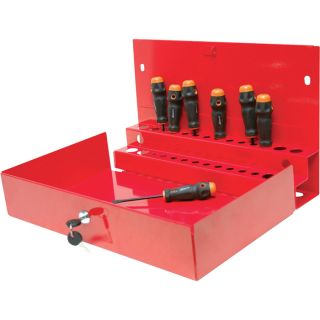 Homak Pro Series 27 Inch Locking Tool Organizer   Red, Model RD08002601