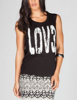 Love Womens Tunic Black In Sizes Large, Small, X Large, X Small, Medi