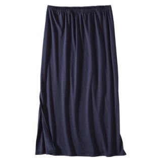 Mossimo Womens Plus Size Double Slit Maxi Skirt   Navy 2
