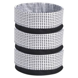 Room Essentials Medium Fold Over Basket   Set of 3   White with Black Dots
