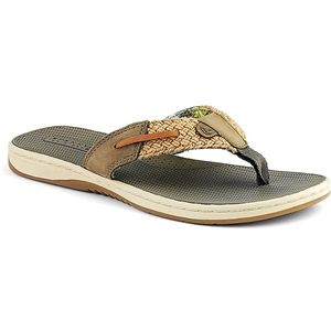 Sperry Top Sider Womens Parrotfish Olive Linen Sandals, Size 8 M   9267964
