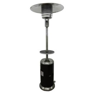 Garden Sun Tall Propane Patio Heater with Table   Stainless Steel and Black