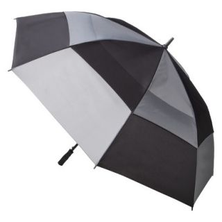 totes Double Canopy Golf Stick Umbrella   Black/Grey