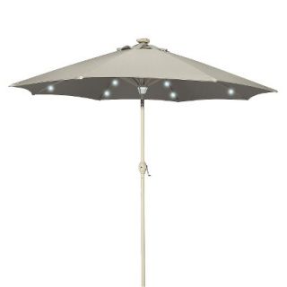 Solar Cluster Lighted Patio Umbrella   Natural 9