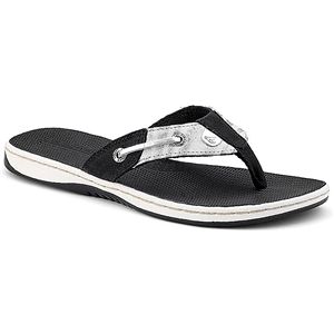 Sperry Top Sider Womens Seafish Black Silver Zebra Sandals, Size 5 M   9207077