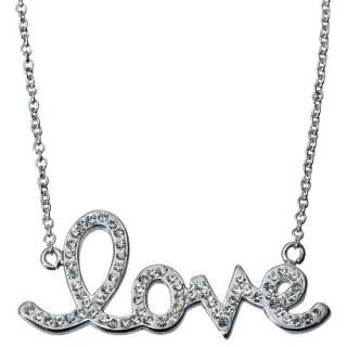 Love Pendant Necklace   Silver/White