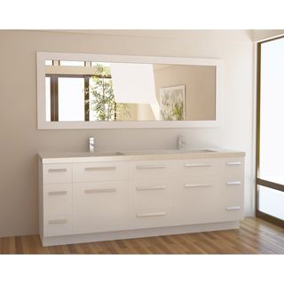 Design Element Design Element Moscony 84 inch Double Sink Bathroom Vanity In Pearl White White Size Double Vanities