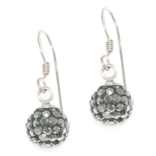 Bridge Jewelry Sterling Silver Drop Earrings, Grey