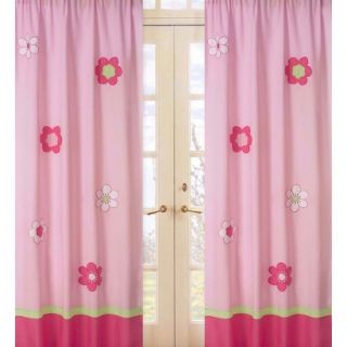 Sweet Jojo Designs Pink and Green Flower Window Panels