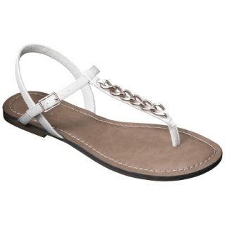 Womens Merona Tracey Chain Sandals   White 6.5