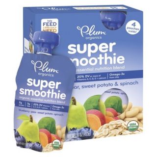 Plum Organics Super Smoothie   Blueberry Pear 16oz (4 Pack)