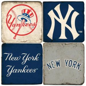 New York Yankees Italian Marble Coasters 4 Pack