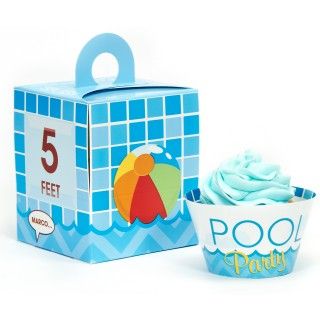 Splashin Pool Party Cupcake Wrapper Combo Kit