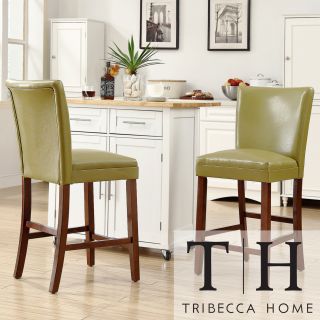Tribecca Home Estonia Olive Green Upholstered Counter