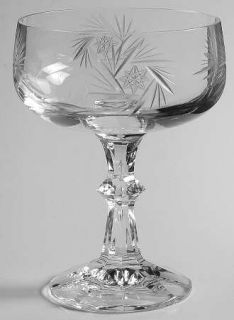 Glas von Marion Spinning Rock Champagne/Tall Sherbet   Cut Pinwheel Design On Bo
