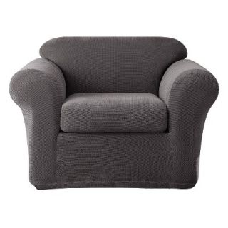 Sure Fit Stretch Metro 2pc Chair Slipcover   Gray