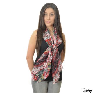 La77 La77 Womens Lightweight Reversible Floral Scarf Grey Size One Size Fits Most