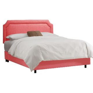 Skyline Queen Bed Skyline Furniture Clarendon Notched Bed   Linen Coral