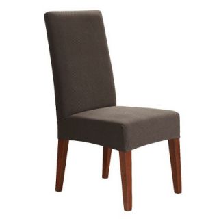 Sure Fit Stretch Honeycomb Short Dining Room Chair Slipcover   Oar Brown