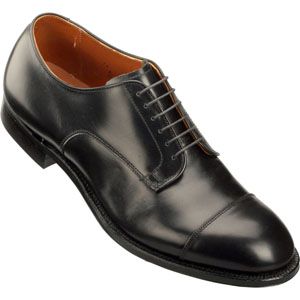Alden Mens Plain Straight Tip Blucher Oxford Calfskin Modifie Black Shoes, Size 9 D   558