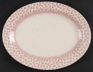 English Ironstone Provence Red 11 Oval Serving Platter, Fine China Dinnerware  